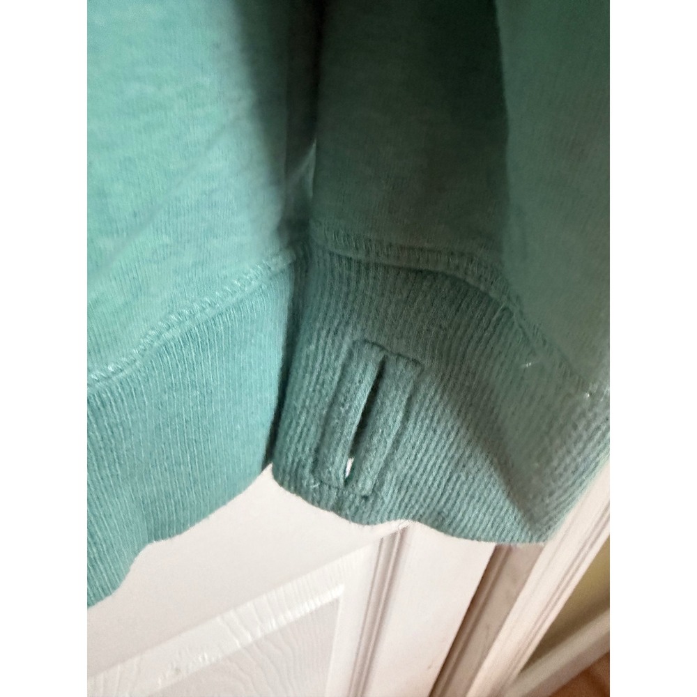 LL Bean Women XL Seafoam Green Cowl Neck Pullover Sweatshirt Thumbholes 290312 - Picture 4 of 13
